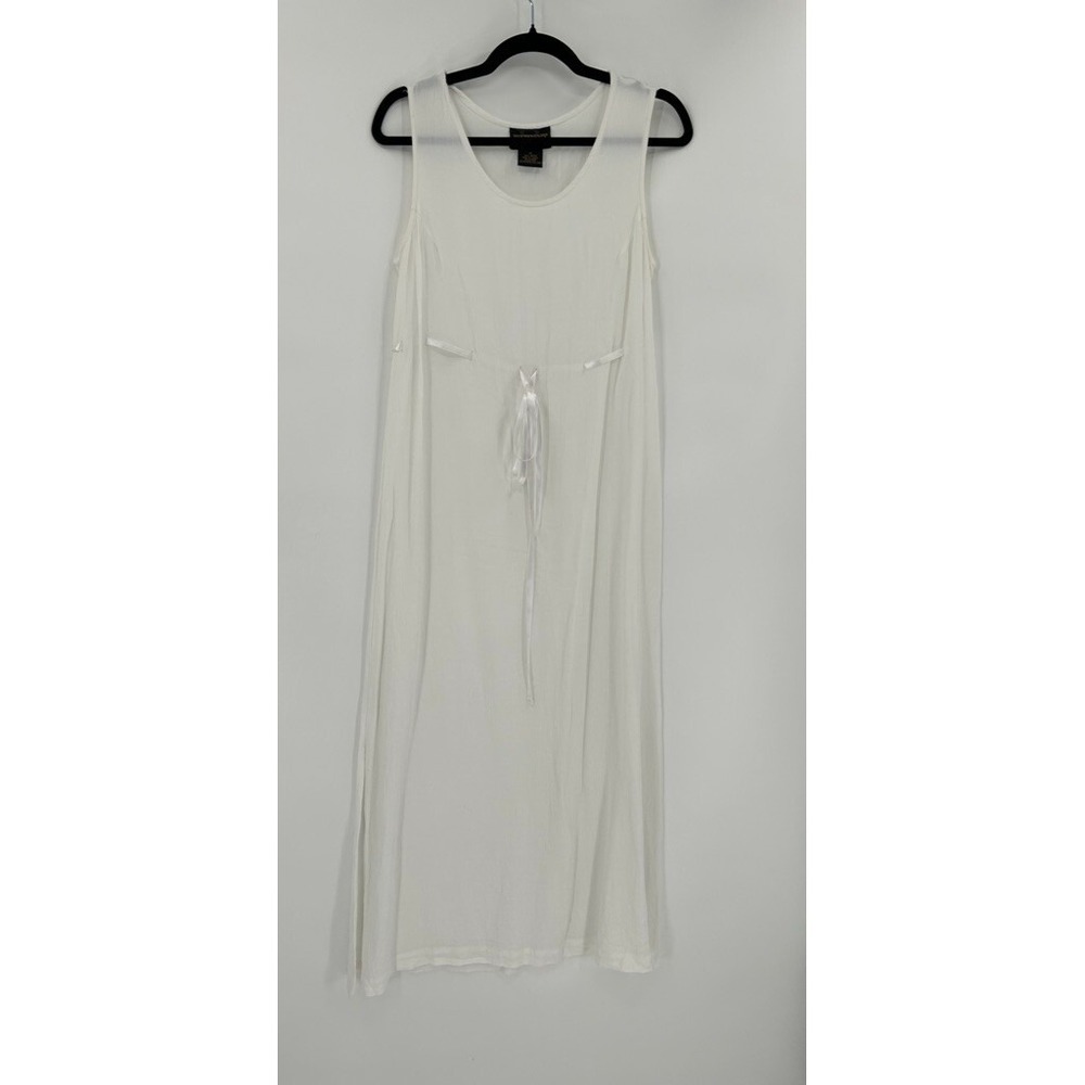 Requirements Womens Size M White Maxi Shift Dress Vacation Beach